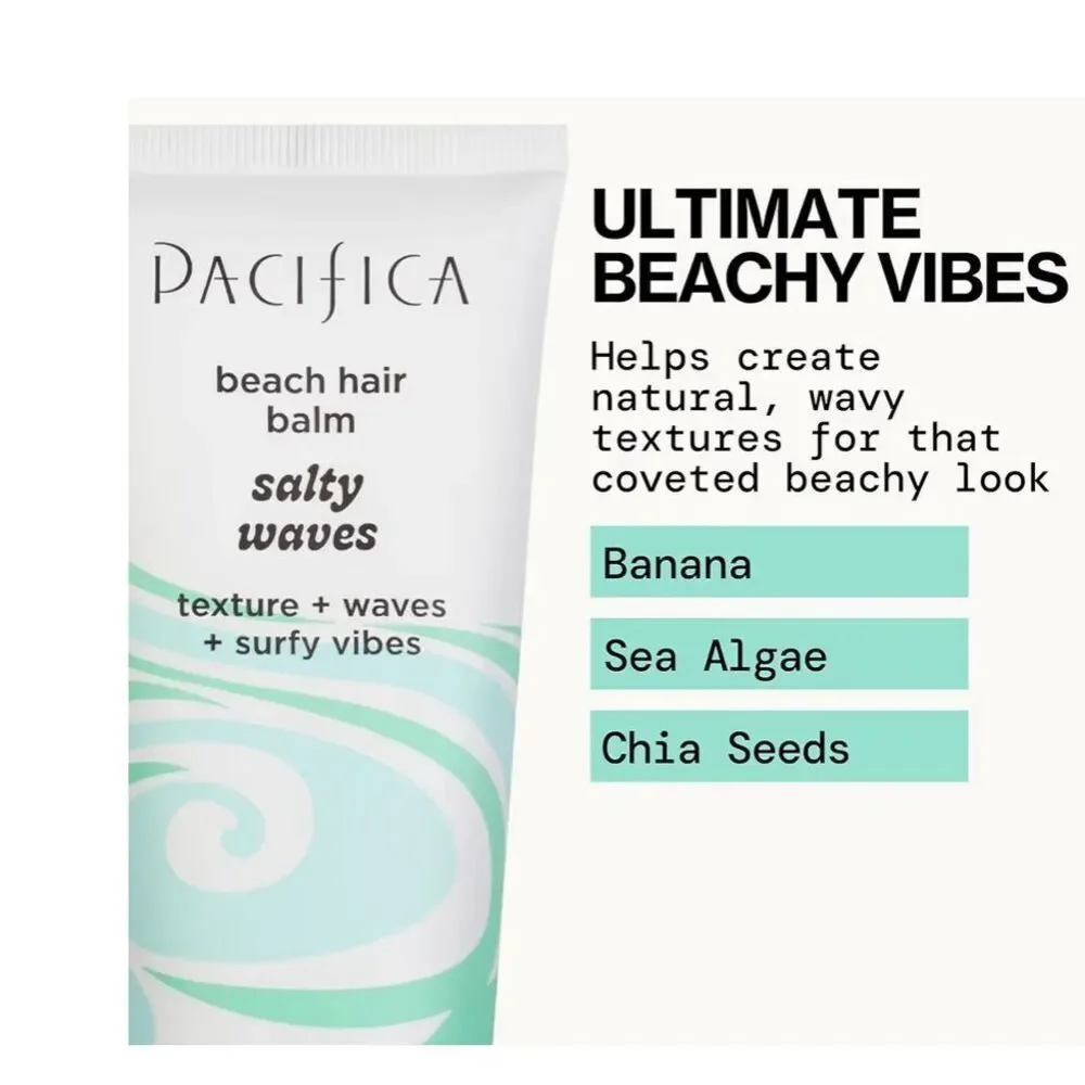 PACIFICA -Salty Waves Beach Hair Balm/4 fl oz/Create Textured Surfer-Style Waves